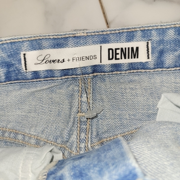 LOVERS + FRIENDS DENIM DISTRESSED ELIJAH MINI SKIRT IN CAMPO SIZE 26 - Picture 10 of 14